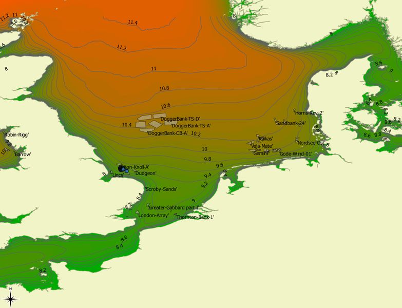 Wind & Economy GIS Map North Sea